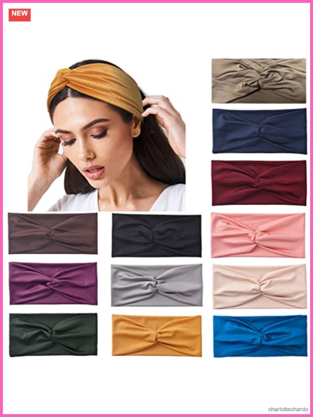 Wide Twist Turban Headbands Milk Silk Stretchy Criss Cross Yoga Sport 12 Pack